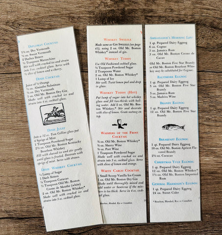 Vintage beverage bookmarks