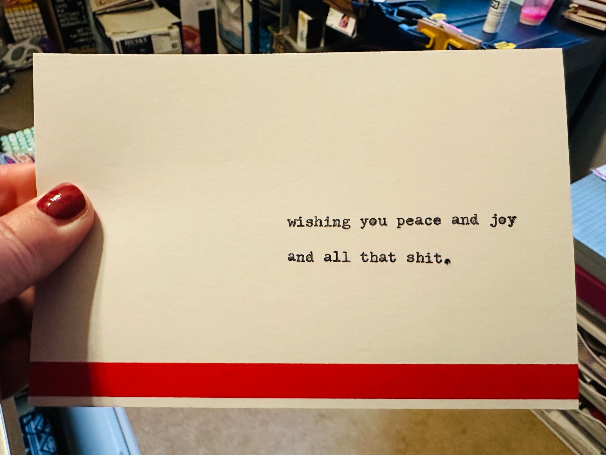 Holiday joy and shit card